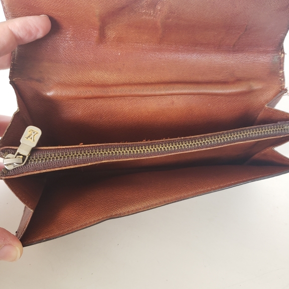 LOUIS VUITTON LV Vintage Sarah Envelope Wallet Leather Large Clutch Brown - Picture 5 of 13